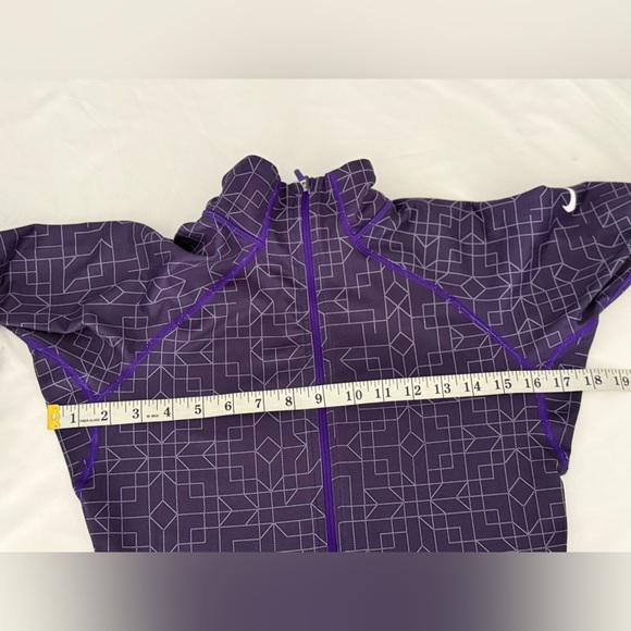 Nike Pro Hyperwarm Dark Purple Geometric Print Half‎ Zip Warm Size Small - Picture 11 of 15
